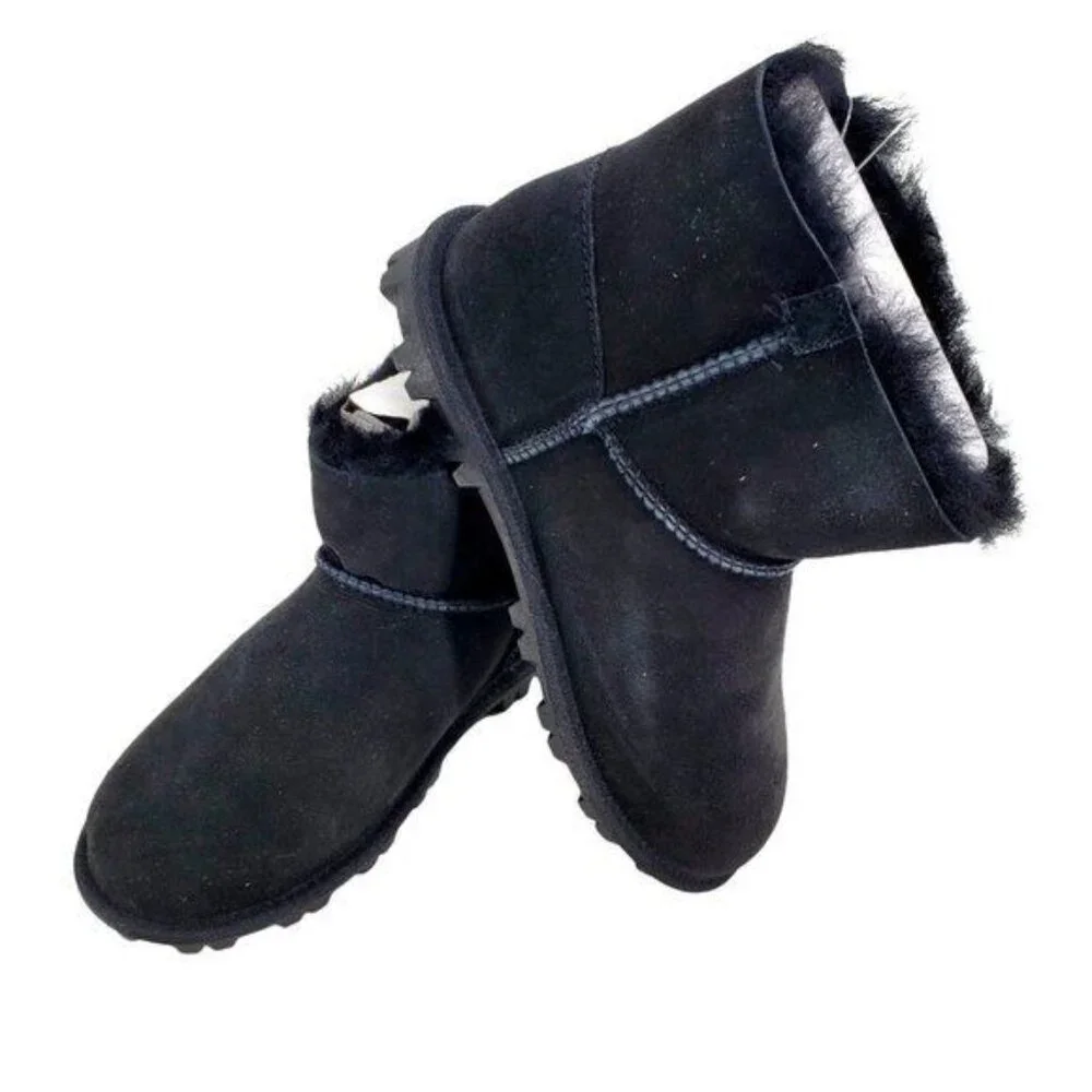 Kirkland 2 Kids Boots Suede Fur Boots Winter Snow Shearling Genuine Sheepskin